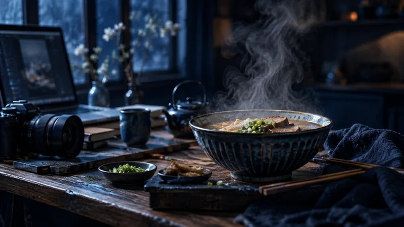 热汤与升腾的蒸汽